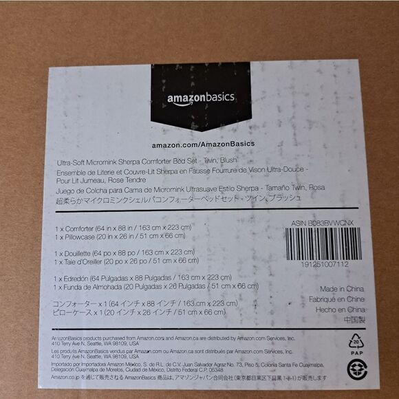 Ultra soft micromink sherpa comforter bed set blush twin new in box - Picture 2 of 7